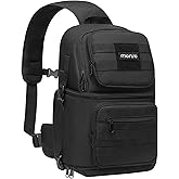 MOSISO Camera Sling Bag,DSLR/SLR/Mirrorless Tactical Camera Crossbody Bag Case Photography Slingpack with Tripod Holder&Removable Modular Inserts Compatible with Canon/Nikon/Sony/Fuji, Black