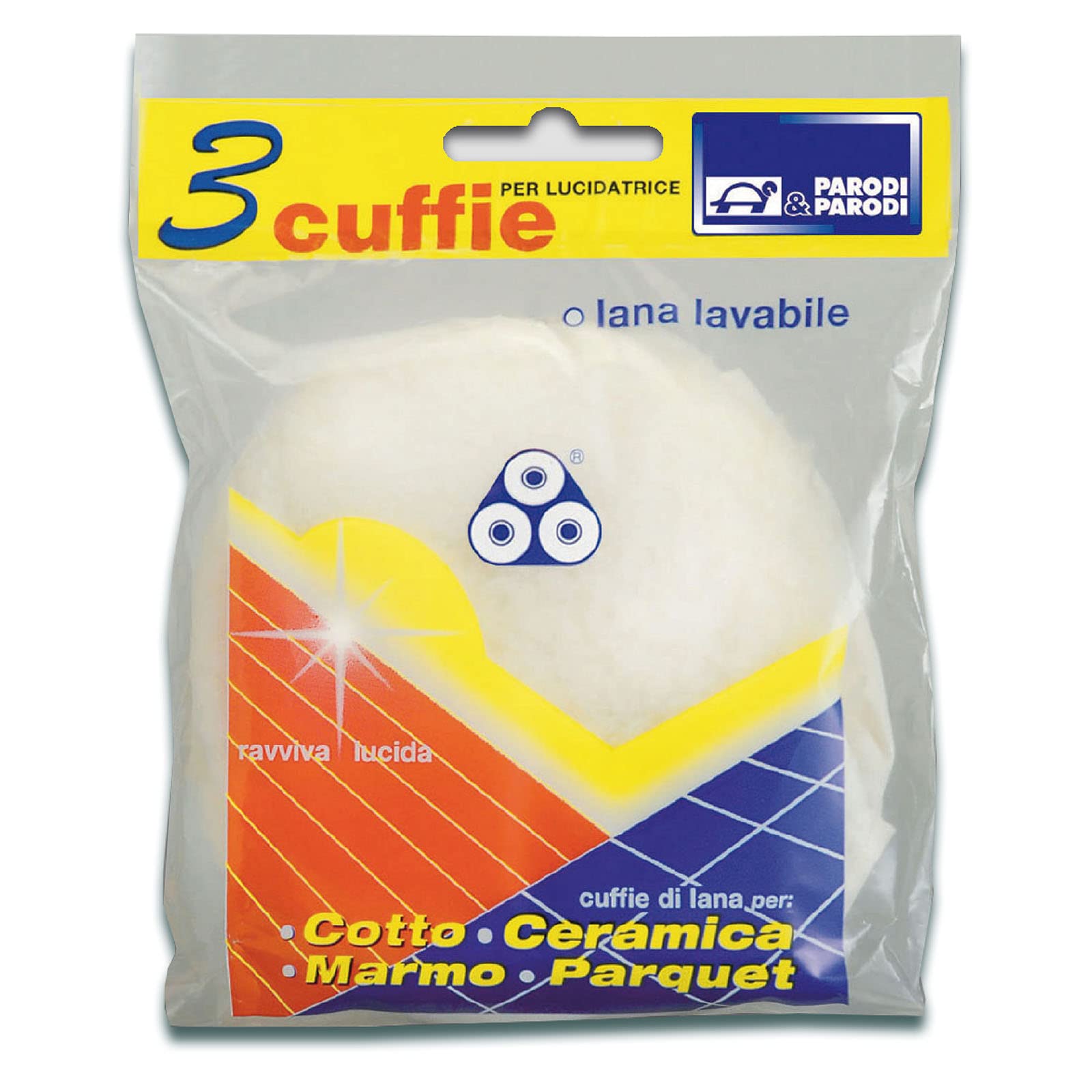 Parodi & Parodi 3 Polishing Pads, Set of 3 for Polishing Machine in Elasticated Wool Acrylic, for Polishing, Polishing Wool for Floors