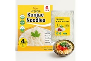 SIHASO Organic Shirataki Konjac Noodles Low Calorie - 6 Pack Shirataki Noodles, Healthy Diet, Low Carb, Keto & Paleo Friendly, Vegan, Gluten-Free, Non-GMO Pasta, 5.5 Oz *6