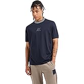 Armani Exchange Mens Logo with Triple Tipped Neckline Regular Fit Mercerized Cotton Tee