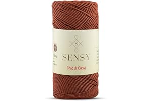 S SENSY Sensy Premium Chic & Easy 1.5mm 218 Yards 50% Cotton 50% Polyester Rope Crochet Bag Cord Crochet Thread (Copper)