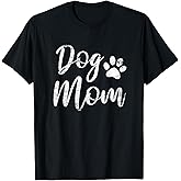 Dog Mom - Vintage/Worn Design - Funny Dog Paw - Classic T-Shirt