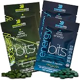 ENERGYbits/RECOVERYbits - Organic Spirulina &amp; Chlorella Tablets - Single Serving Sample Packs - Algae Superfood - High Protein, Chlorophyll - Self Care - Vegan, Keto, Gluten Free - 4 Bags, 30/Bag