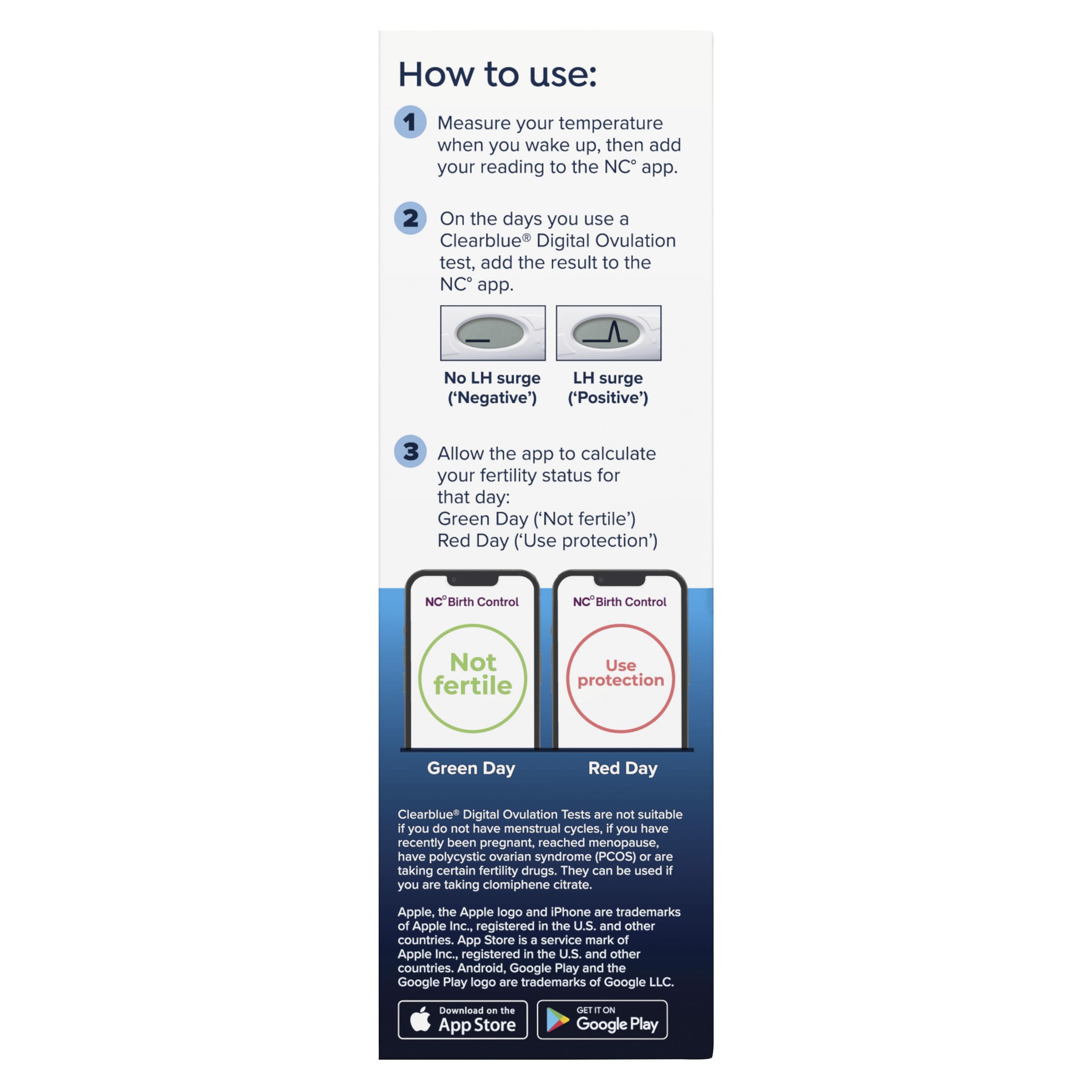 Clearblue & Natural Cycles Hormone-Free Birth Control Kit Starter Pack, 3 Month Subscription to The Natural Cycles app, 15 Digital Ovulation Tests, 1 Digital Basal Thermometer
