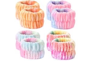 Wteehn 8pcs Wrist Bands for Washing Face Wash Wristbands Wrist Towels Arm Bands for Skincare Makeup Wrist Cuffs Spa Wrist Scrunchies