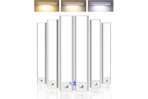 AMETHEUS 6-Pack Under Cabinet Lighting Wireless, LED Motion Sensor Light Indoor, Rechargeable Closet Lights Battery Operated, Dimmable & 3 Color Temps, Under Counter Lights for Kitchen, Stairs (8inch)