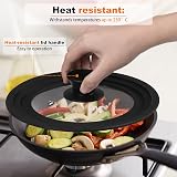 Zocipro Universal Lid for Pots Pans Skillets 16/18/20cm Glass Silicone Rim view 5