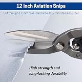 WISEPRO 12" Heavy Duty Aviation Snips Straight Cut Compound Metal Cutter Sheet view 4