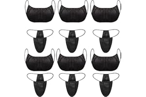 Yahenda 50 Pieces Disposable Bras and Panties for Spa Women Disposable Bikini Thong Underwear