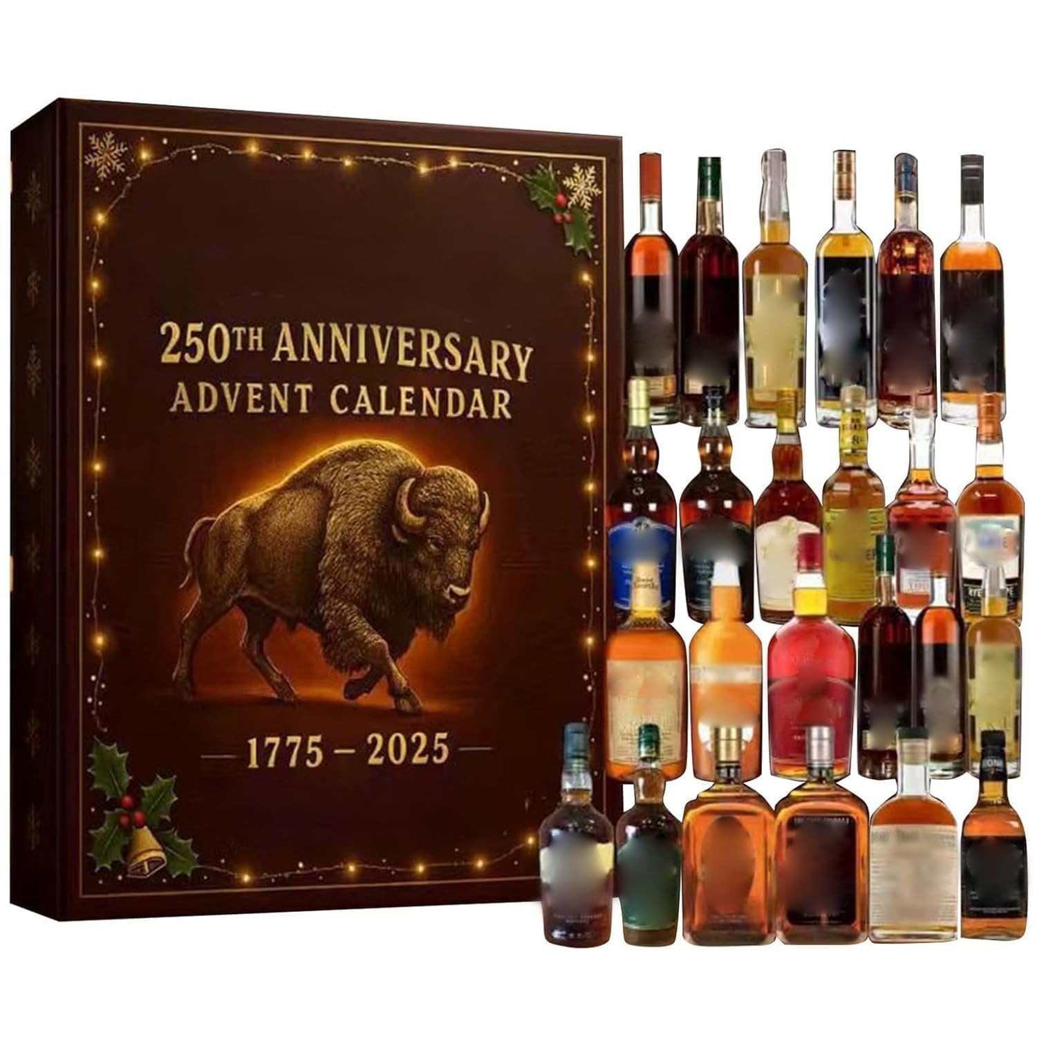 Photo 1 of **PARTIAL SET MISSING 1** Whiskey Advent Calendar 2025, 24 Days of Premium Whiskey Pendants, 3D Stereo Design Christmas Countdown, Exclusive Holiday Countdown Gift Box for Men & Women