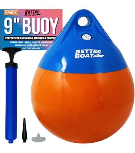 Bouée D'Ancrage Gonflable Marineo - 15x20cm - Flottabilité 1.5kg - Vinyle Résistant UV - Orange/Jaune