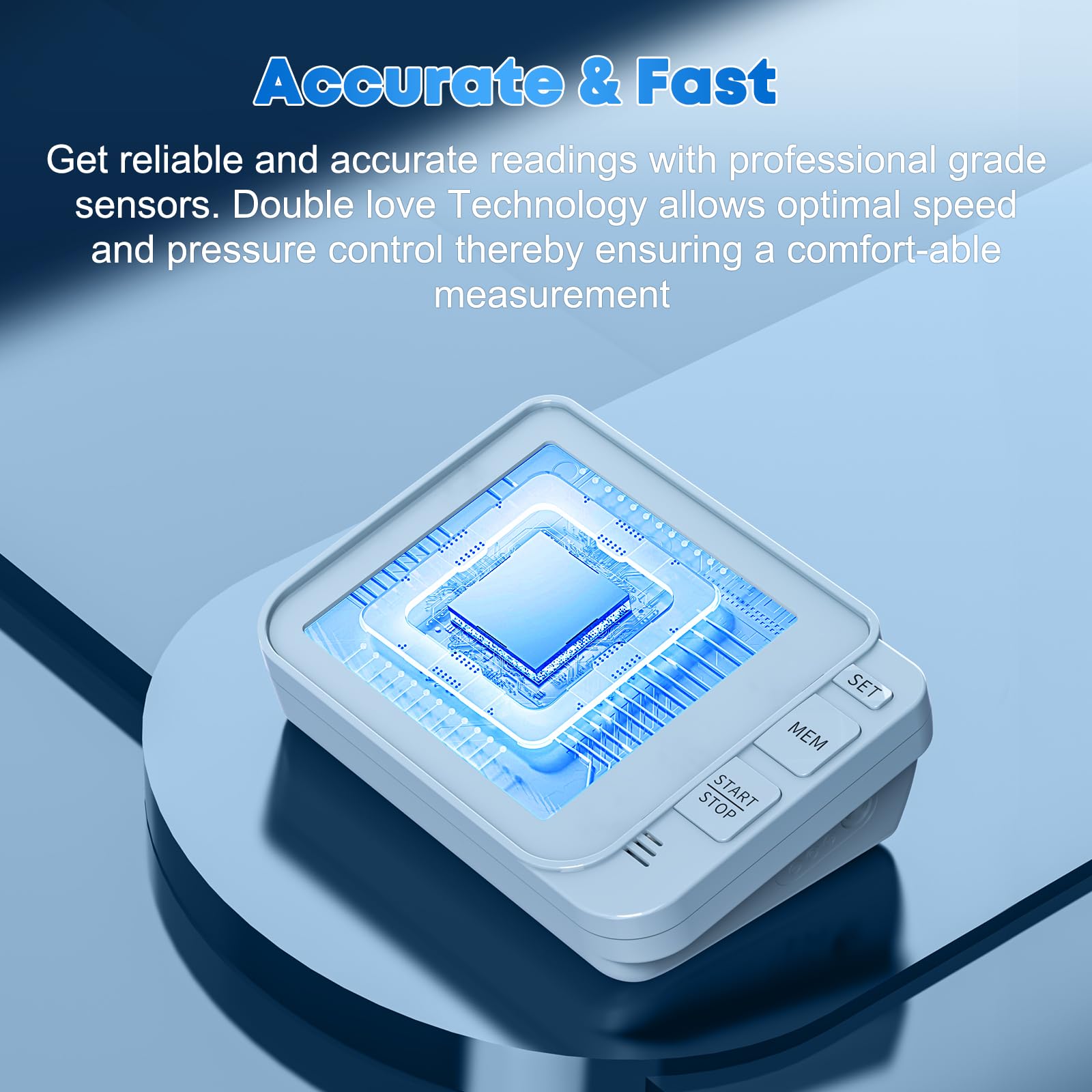 Blood Pressure Monitors for Home Use with 2 Size Cuff (8.7-16.5'' & 15-21.7'' Extra Large Blood Pressure Cuff), 2x120 Memory, with USB Cable and 4 aa Batteries(Blue)