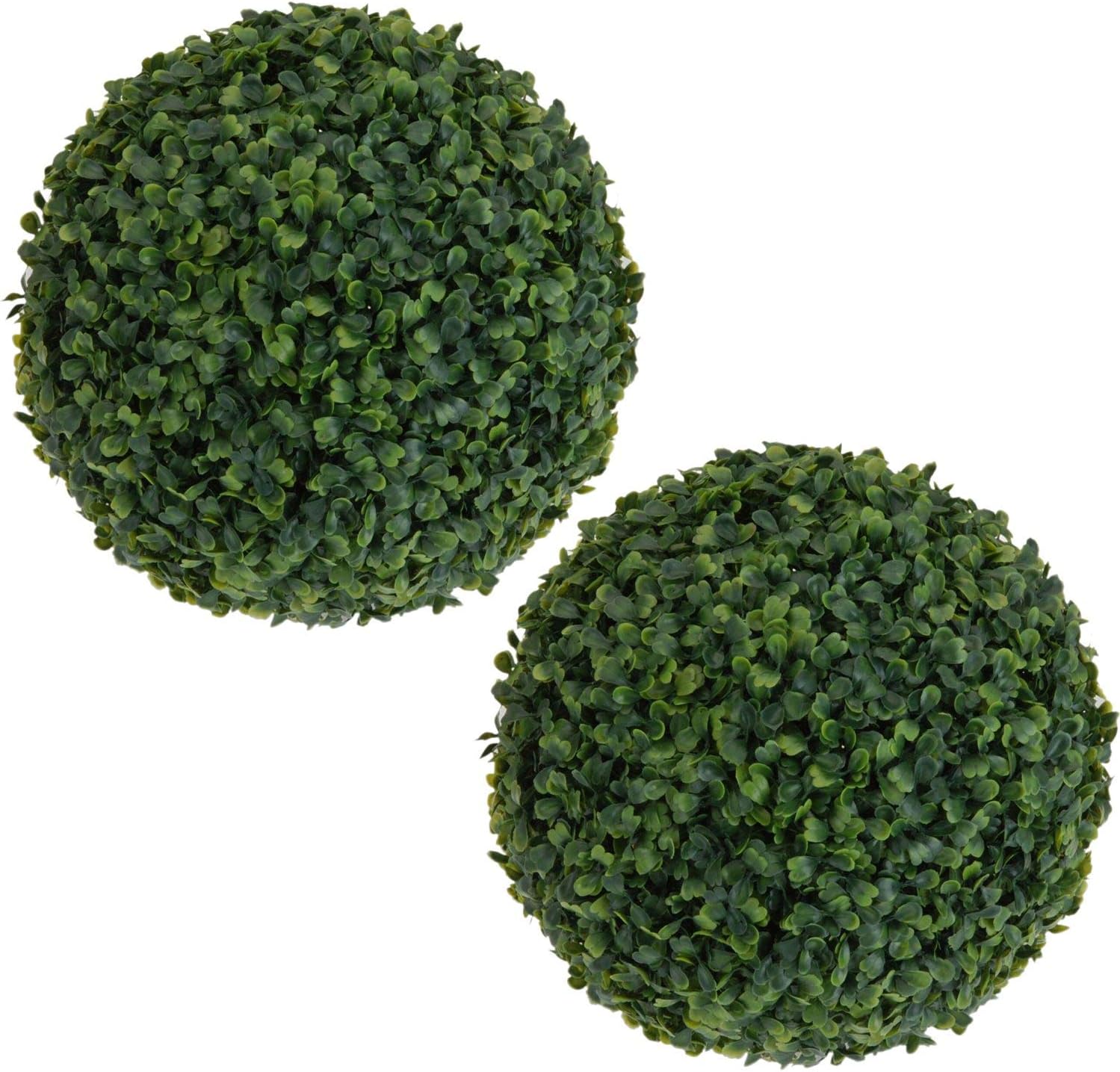 Laimiko 2 PCS 35cm Plastic Topiary Tree Leaf Effect Ball Hanging Home Garden Decor Artificial