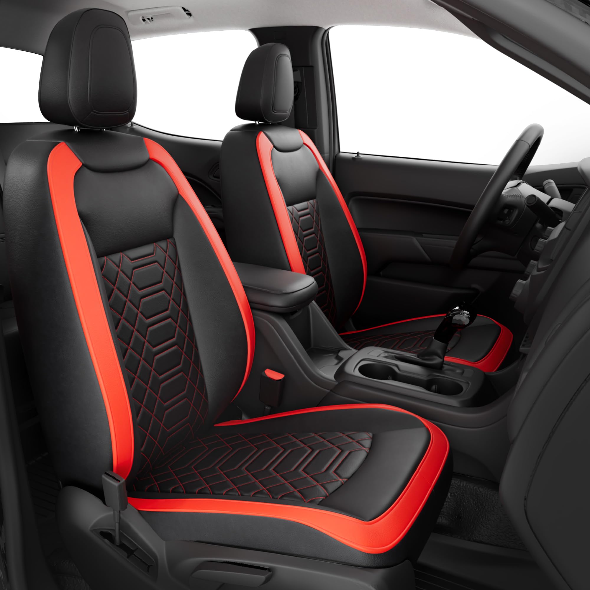 Photo 1 of FREESOO Customed Seat Covers for Chevy Colorado Front Seats,for Colorado 2014-2022 Crew Cab Z71 LT ZR2 Work Truck Seats Covers 2Pcs(BlackRed)