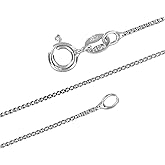 Hawaiian Silver Jewelry 1mm 925 Sterling Silver Box Chain, Thin Dainty Silver Box Chain Necklace for Women, Nickel-Free, Made in Italy