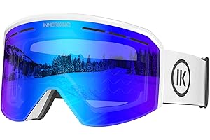 Innerking Ski/Snowboard Goggles OTG for Men Women & Youth - Over Glasses Snow Sports Goggles Anti Fog 100% UV400 Protection