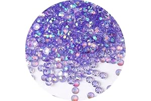 LAVIYO 1440 Pcs SS20 5mm AB Flatback Rhinestones for Nails Art Crafts Transparent Glitter Round Gems Crystals DIY Clothes Shoes(Clear Light Purple AB)