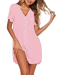 Ekouaer Nightgowns for Women Button Down Sleep