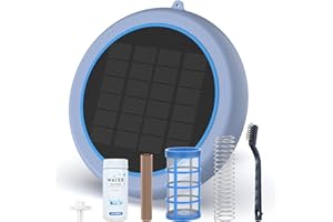 Solar Pool Ionizer, Floating Copper Ionizer for Pool Water Balance, up to 35,000 Gallons, 85% Less Chlorine, Ideal for Most P