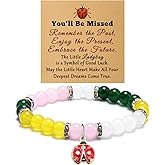 Coworker Leaving Gifts for Women Beaded Bracelet Retirement Gifts for Woman 2026 Animal Ladybug Roomy Going Away Goodbye Gift for Friend Coworker Grandma Aunt Farewell Jewelry Bracelet with Card