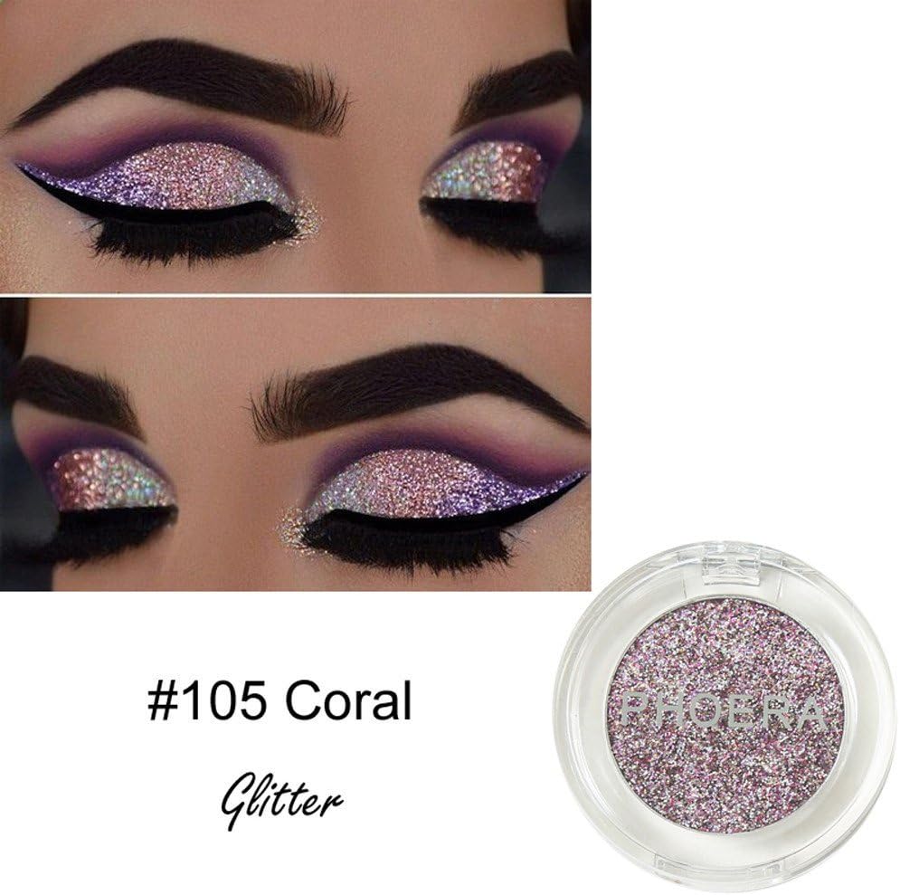 Gaddrt 8 Colors Glitter Eyeshadow Smooth Shimmering Metallic Eye Cosmetic Eye Shadow Palette (E)