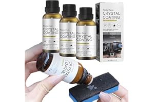 3pcs Crystal Coating for Car Plastic Parts, Plastic Restorer Refurbish Agent with Sponge,Car Interior Refurbishment Agent,Cry