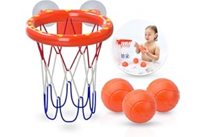 MARPPY Bath Toys - Bathtub Basketball Hoop for Kids Toddlers - Mold Free Bath Toys with Suction Cup & 3 No Hole Balls - Shower and Bathtub Toys for Toddlers - Boys Girls