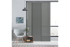 GoDear Design Adjustable Sliding Vertical Blinds for Sliding Glass Doors 45.8"- 86" W x 96" H, Extendable Panel Track Blinds for Windows, Trimmable Fabric Panel Curtain Shades, Semi-Sheer, Night Owl