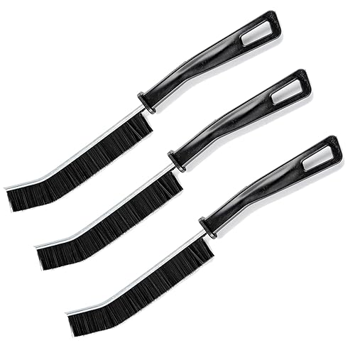 ZFFKZ 3 Pcs Crevice Cleaning Brush, 23cm Tile Grout Cleaner - Non-Slip Grip, All-Surface Safe (Tile, Glass, Car) - Grout Cleaning Brush for Toilet, Window Tracks - Space-Saving Hanging Design