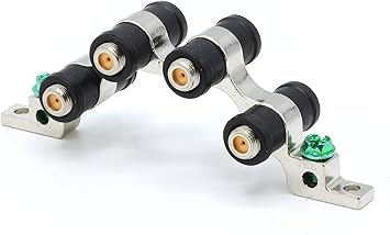 Amazon Com Bloque De Tierra De Alta Frecuencia De 3 Ghz Quad Port Botas De Sellado Para Cable Coaxial Tipo F Coaxial Aprobado Para Satelite Antena Antena Parabolica Directv Comcast Catv Electronics