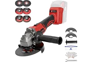 SXGSXG Angle Grinder Cordless for Milwaukee M18 18V Battery, Brushless, Cordless Grinder 4 1/2", Variable Speed, Electric Power M18 Angle Grinder Tool for Grinding Cutting Polishing (Battery Not Included)