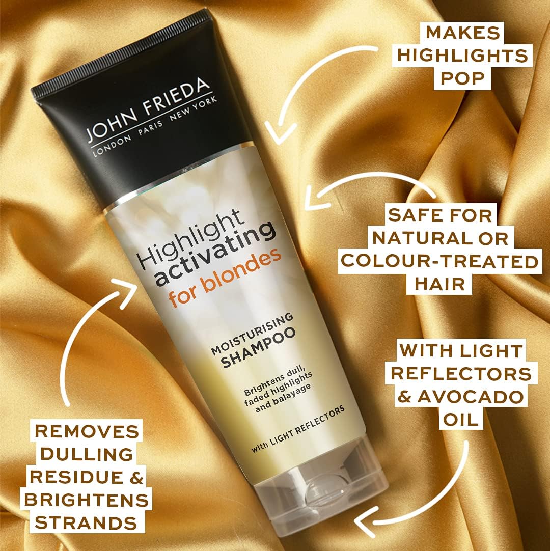 John Frieda Highlight Activating for Blonde Hair Citrus, Moisturising Shampoo, 250 ml (Pack Of 1), Shampoo (Moisturising) - Image 4