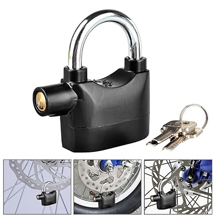 AEXiVE Universal Alarm Padlock 110db Siren Heavy Duty Security Alarm Lock for Bicycle Motorcycle Door Gate Bike Shed Bolt Chain Lock