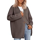 LILLUSORY Women Oversized Cardigan Sweater 2025 Fall Outfits Cloth Fashion V Neck Knit Button Front Casual Trendy Tops