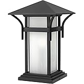 Hinkley Harbor One Light 12V 3.50W LED Low Voltage Outdoor Large Pier Mount Lantern, Satin Black
