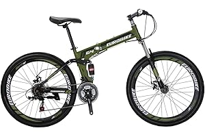 Folding Bike G4 21 Speed Mountain Bike 26 Inches Dual Suspension Bicycle (Spoke-Weel)