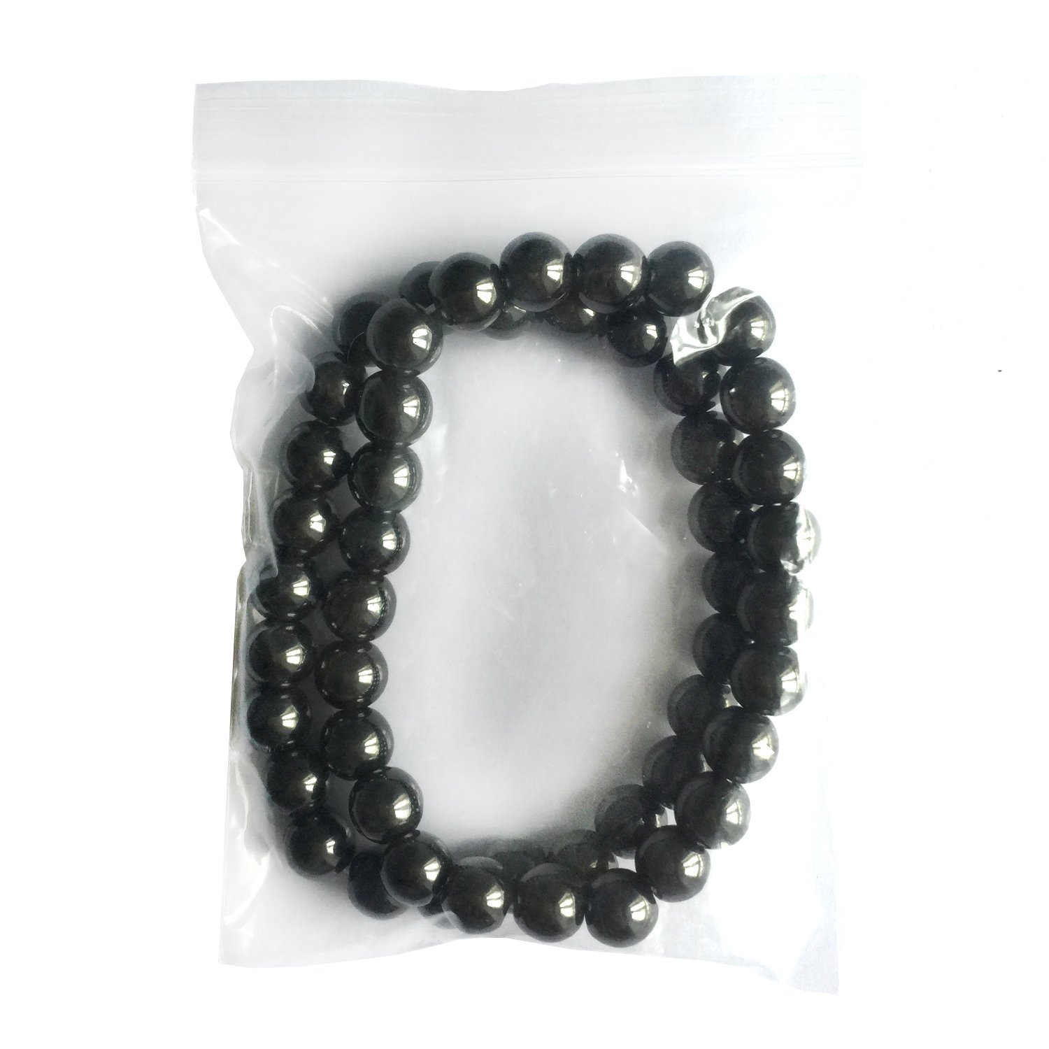 2pcs/Set Magnetic Hematite Therapy Beads Bracelets Black Gallstone Bracelet Handmade for Women Men Kids Bracelets Birthday Parent Party Gifts