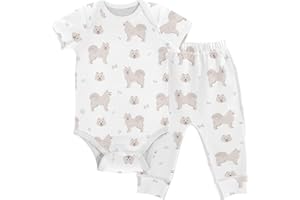 vvfelixl Baby Bodysuits Pants Sets Gnome Mushroom Short Sleeve Baby Clothes for Boys Girls 3M