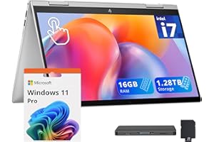 HP Envy x360 2-in-1 14" FHD Touch Laptop, Intel i7-1355U, 16GB RAM, 1.28TB Storage(1TB SSD+288GB Docking Station Set), Backli