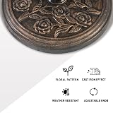 Straame 9KG Cast Iron Effect Parasol Base Floral Rose Garden Outdoor Umbrella view 4