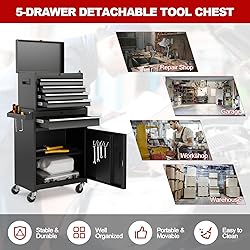 Goplus Tool Chest, 5 Drawers Rolling Tool Cabinet