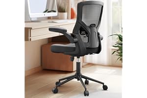CYKOV Office Chair, High Back Desk Chair Adjustable Height and Ergonomic Design Home Office Computer Chair Executive Lumbar Support Padded Flip-up Armrest Swivel Task Chair