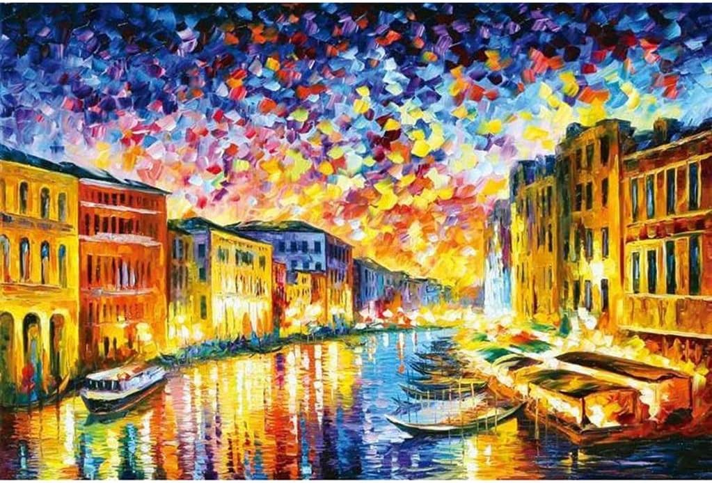 CZLYB Jigsaws Puzzles for Adults Children, 1000/1500/2000/3000/5000 Pieces, World Famous Painting Van Gogh Starry Sunflower Fishing Port Oil Painting, Wooden Classic Puzzles, Relaxing Gift