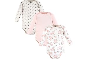Hudson Baby baby-girls Cotton Long-sleeve Bodysuits 3-pack