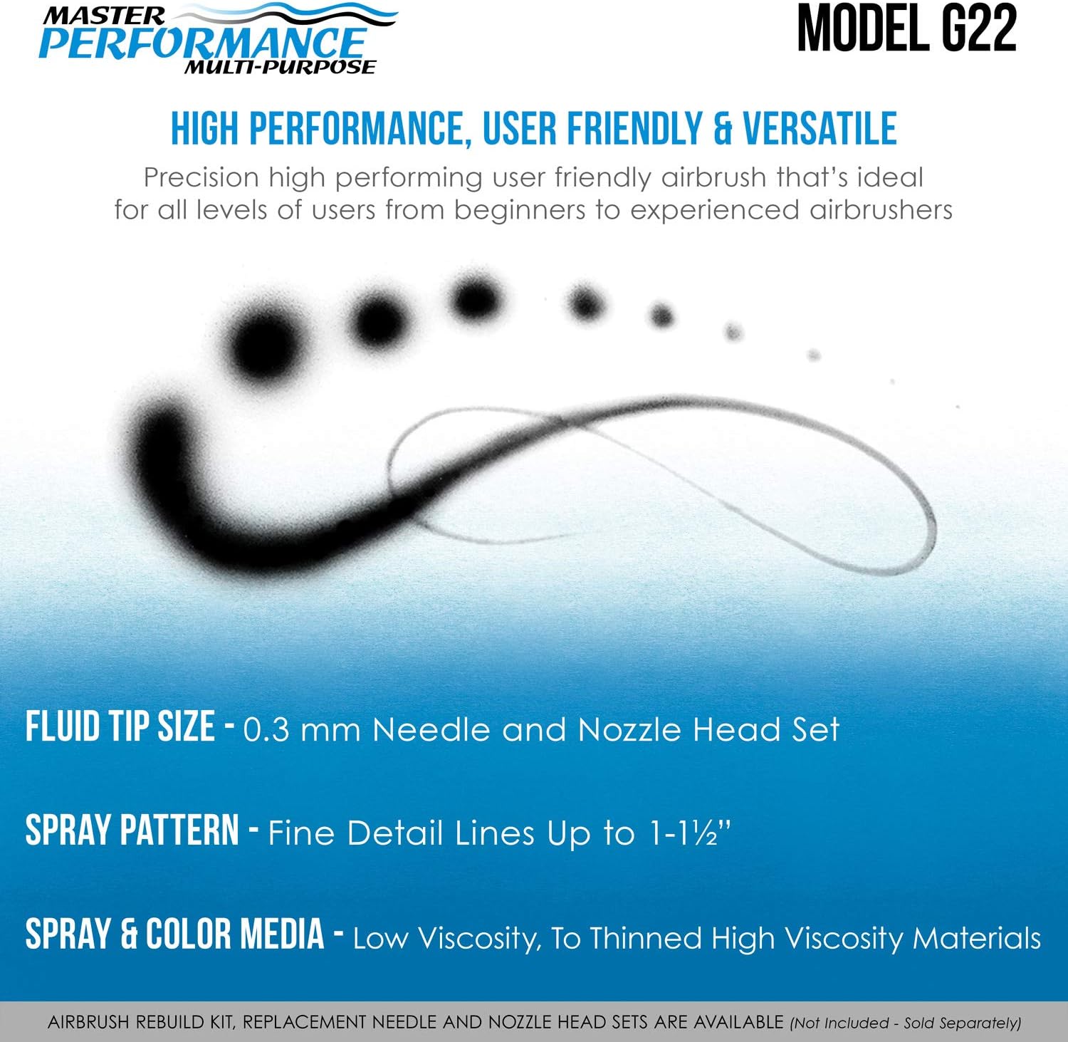 Master Airbrush Model G22 Multi-Purpose Dual-Action Gravity Feed Airbrush Set with a 0.3mm Tip and 1/3 oz. Fluid Cup - User Friendly, Versatile Kit - Spray Auto Graphics, Art, Crafts, Tattoos, Cake: Arts, Crafts & Sewing