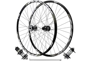 LPYDWZ Quick Release MTB Wheelset 26 27.5 29 Inch, Double Wall Aluminum Alloy Disc Brake 135mm Sealed Bearing Hub Black Rim f
