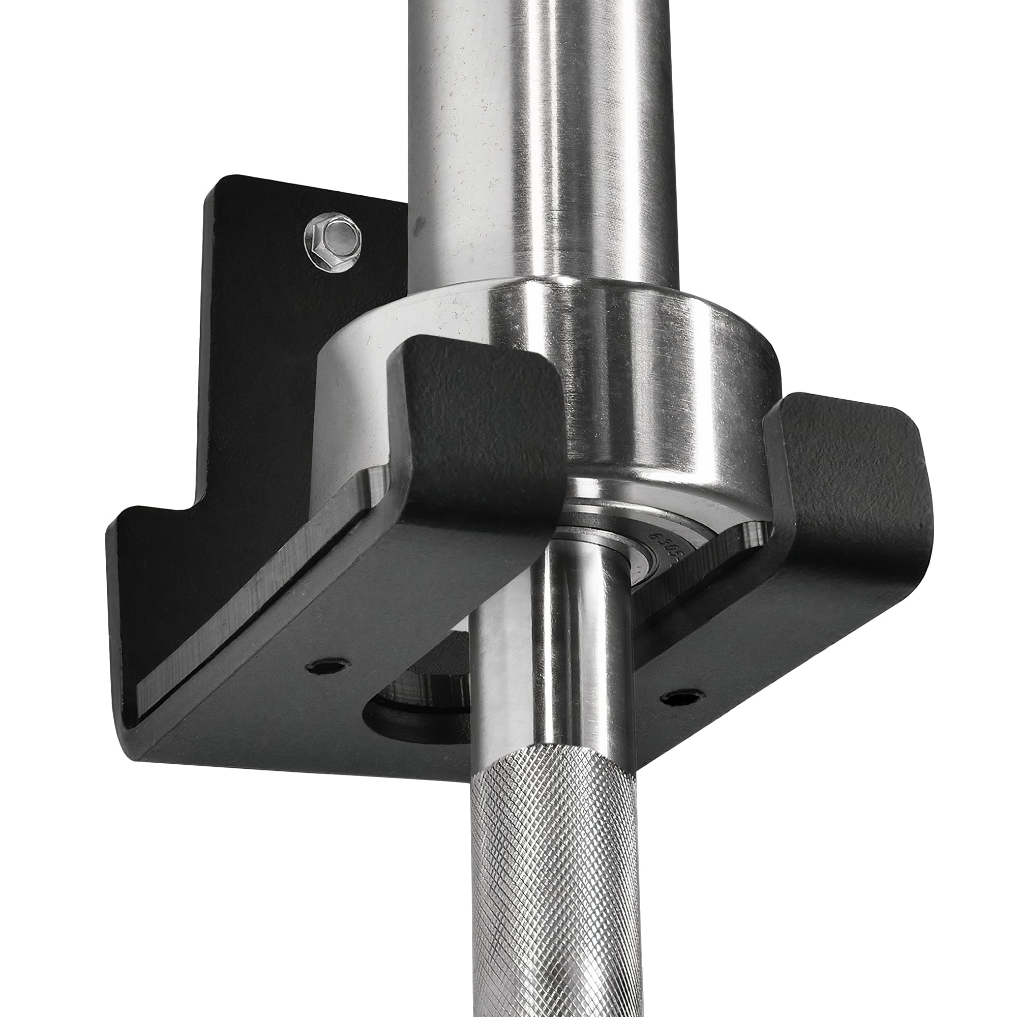 Yes4All Vertical Wall Mounted Olympic Barbell Holder, Barbell Storage Rack, Hanging Barbell Rack for Home Fitness Equipment - 1 bar