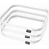 YQBRAO 3-Pack Large Clear Hard Shell Zipper Case, 1.2mm Rigid Toy & Cosmetic Bags, Heavy-Duty Diaper Bag Pouch Set with YKK Z