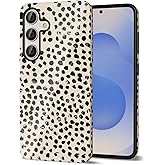 Svanove Cheetah Print Phone Case for Samsung Galaxy S25 Case Girly, Cute Leopard Case for Women, Luxury Trendy Retro Cool Animal Print Design, Aesthetic Pattern Hard Shell Plastic Cover, Beige Dots