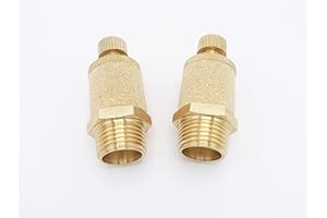 IVLPHA Pneumatic Air Muffler, Sintered Bronze Brass Exhaust Muffling Throttle Valve 1/2" Male NPT Pneumatic Silencer Air Flow Exhaust Speed Control Muffler Filter (Pack of 2)